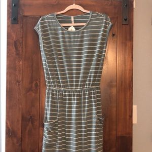 Olive striped dress
